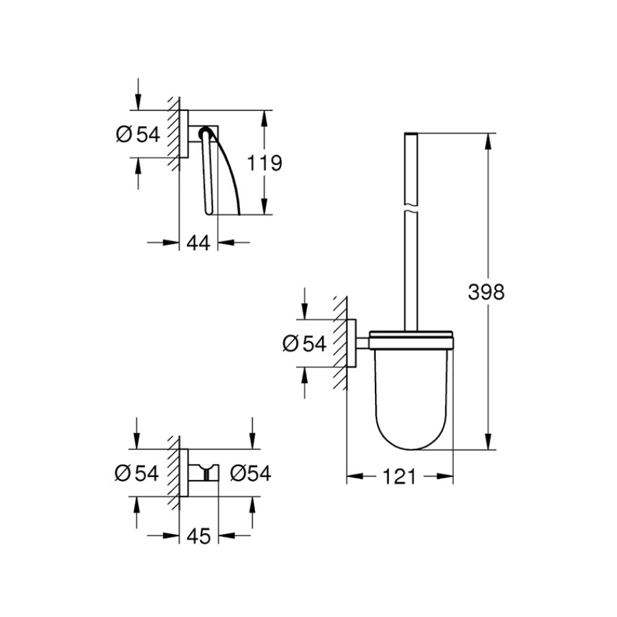 GROHE Essentials 40407DC1 - Набор аксессуаров для ванной комнаты и туалета (суперсталь)