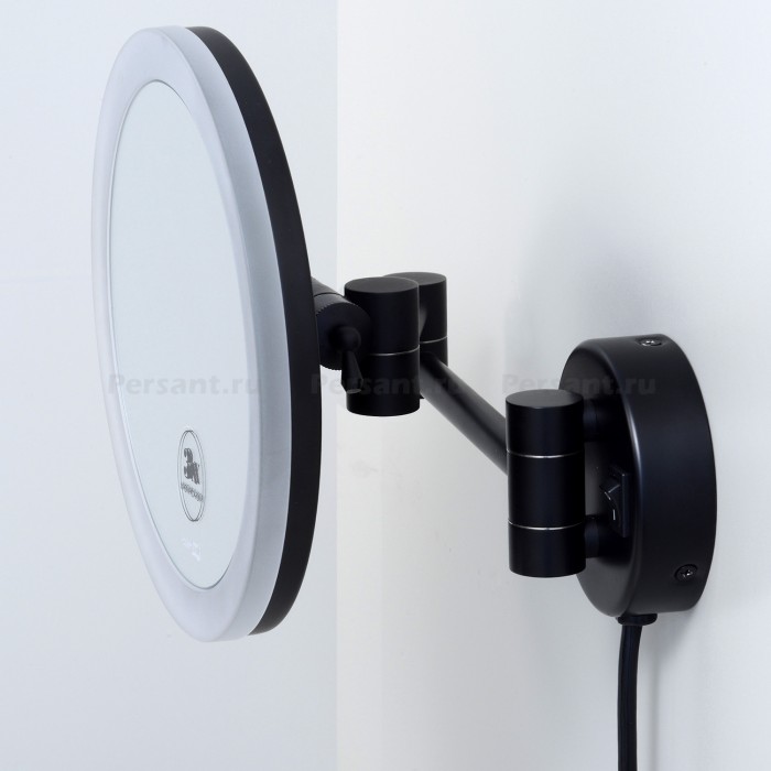 WasserKRAFT K-1004BLACK Косметическое зеркало с подсветкой (чёрный матовый)