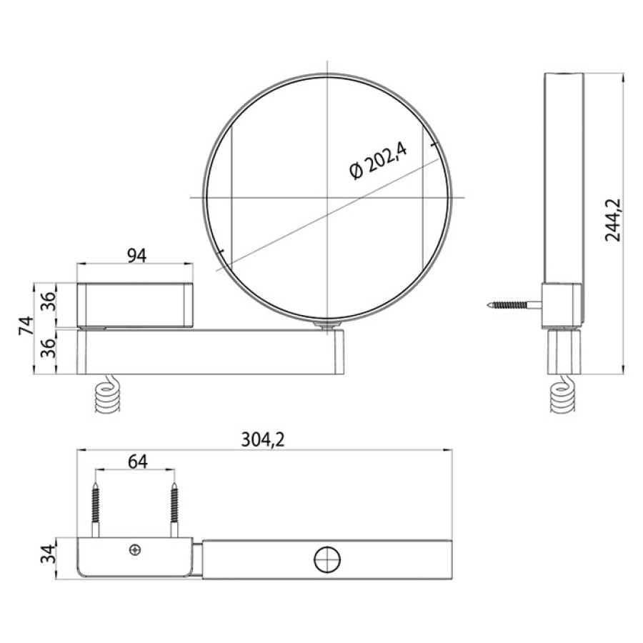 Emco Prime 1095 060 18 Зеркало косметическое 202*202 мм