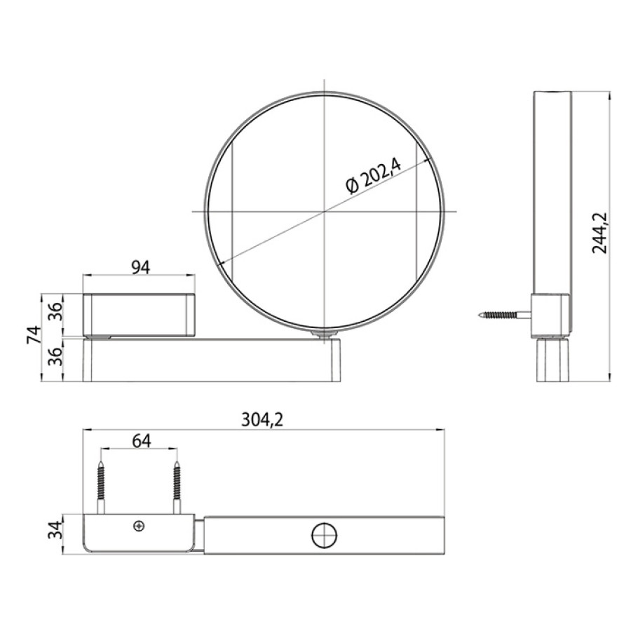 Emco Prime 1095 060 17 Зеркало косметическое 202*202 мм