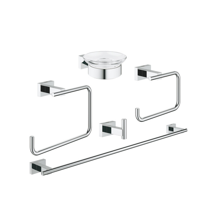 GROHE Essentials Cube 40758001 - Набор аксессуаров для ванной комнаты и туалета (хром)