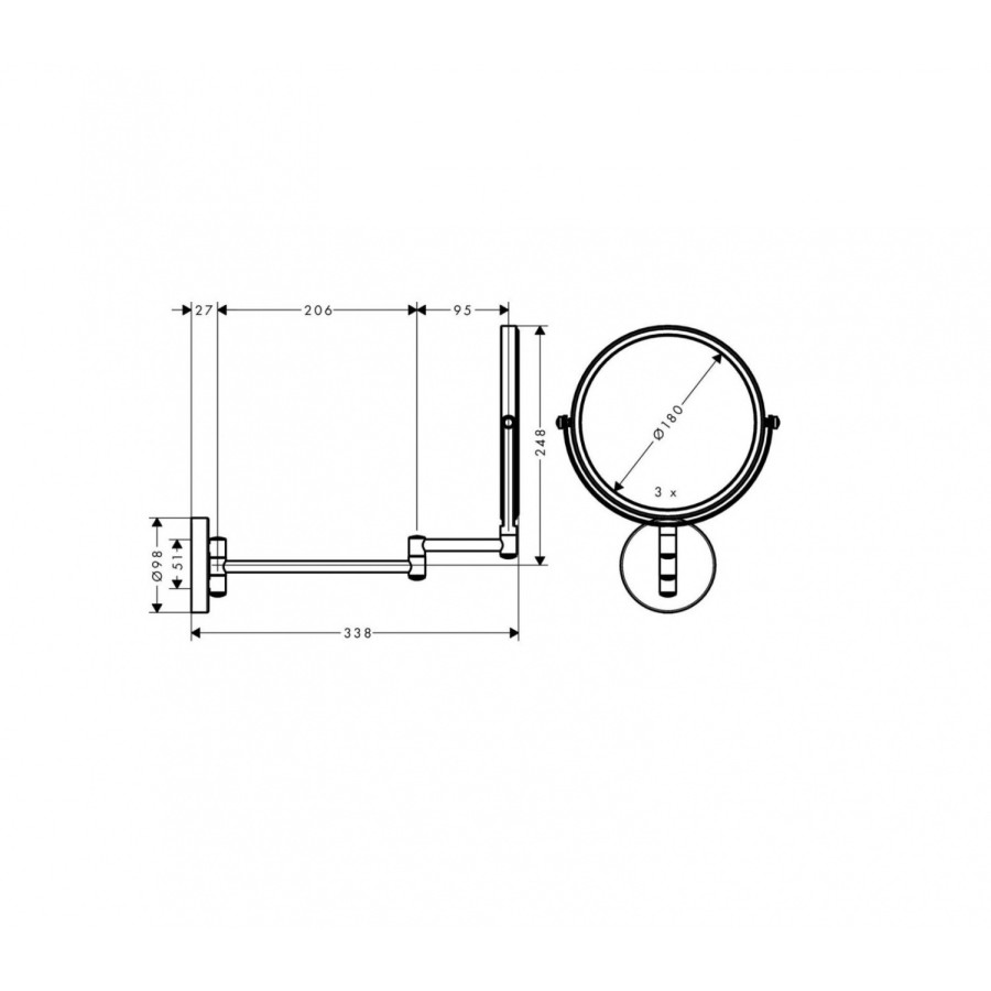 Hansgrohe Logis Universal 73561000 Косметическое зеркало (хром)