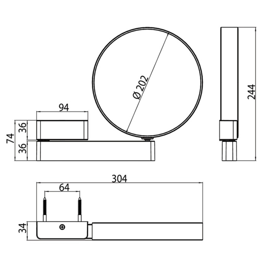 Emco Prime 1095 001 17 Зеркало косметическое 202*202 мм