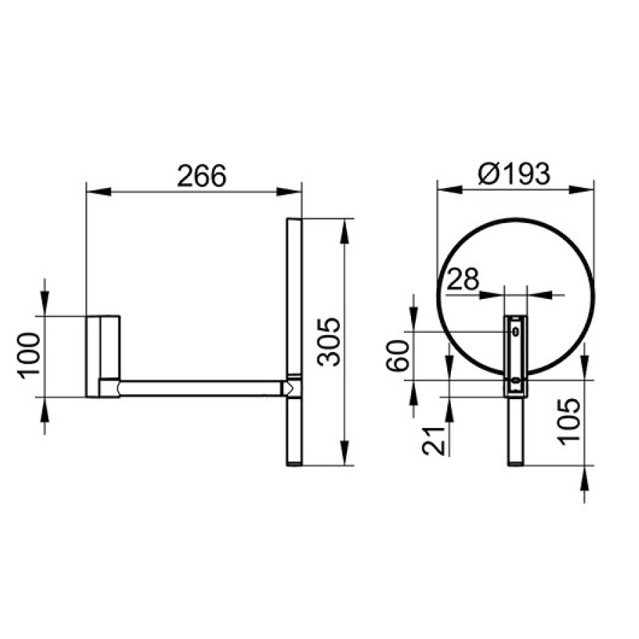 Keuco Plan 17649 370002 Косметическое зеркало 193 мм (чёрный матовый)