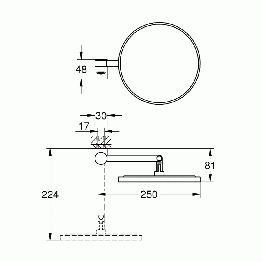 Grohe Selection 41077000 Зеркало косметическое 200*200 мм