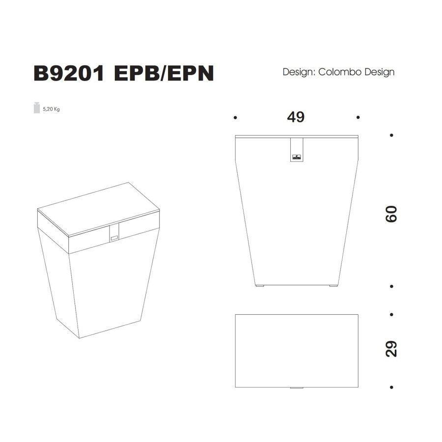 Colombo Design Black&White B9201.EPN Бельевая корзина (чёрный)