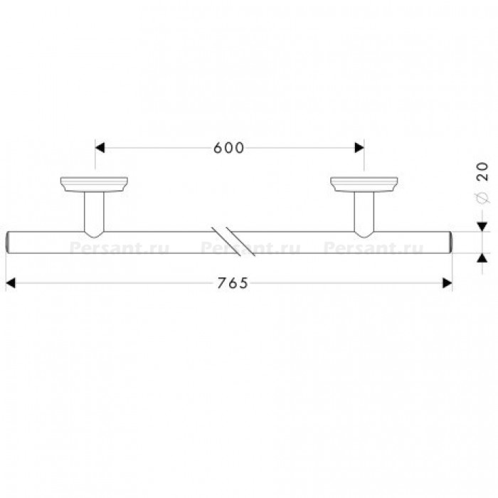 Поручень 41616000 Hansgrohe Logis Classic, 600 мм