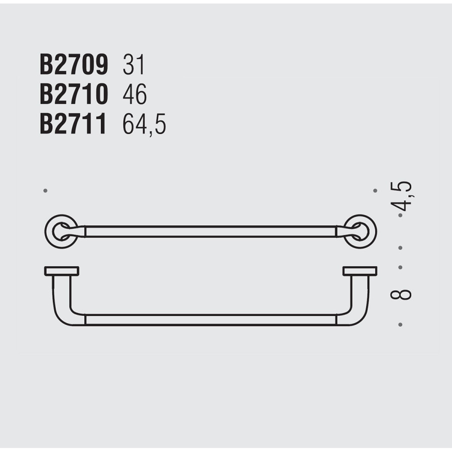 Colombo Design BASIC B2711 Держатель для полотенца 64,5 см (хром)