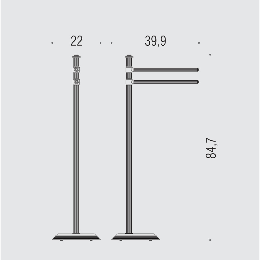 Colombo Design Hermitage B3338.HPS - Держатель для полотенец | стойка 85 см (золото)