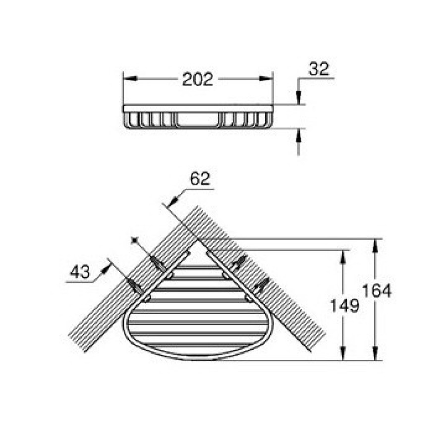 GROHE BauCosmopolitan 40664001 Полочка-решетка угловая