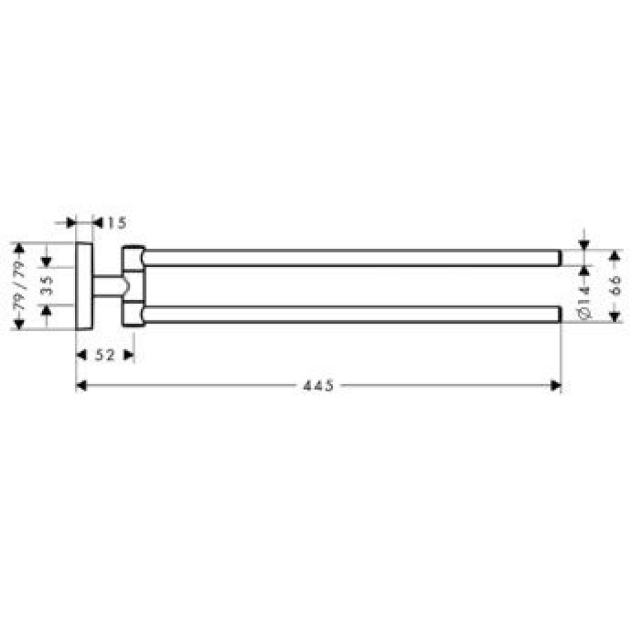 Двойной держатель для полотенец 41512000 Hansgrohe PuraVida