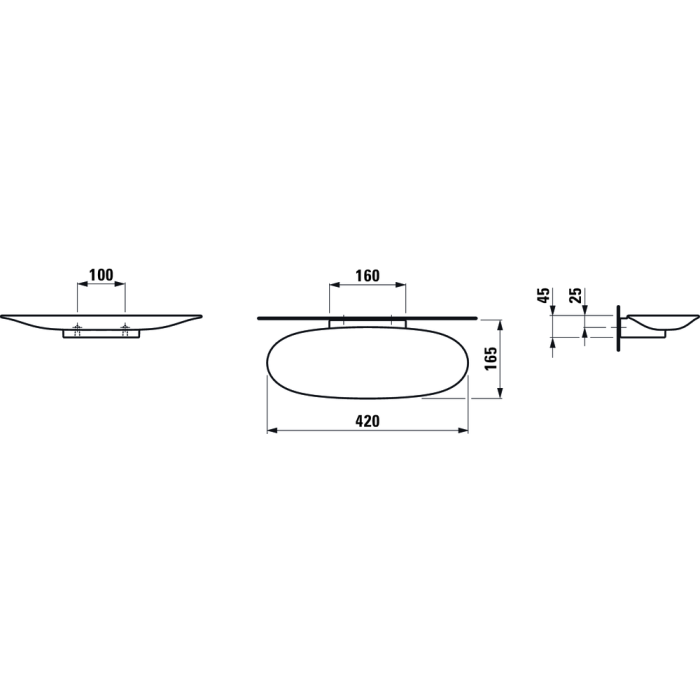 Laufen The New Classic 8.7785.1.757.000.1 Полка подвесная на 42 см