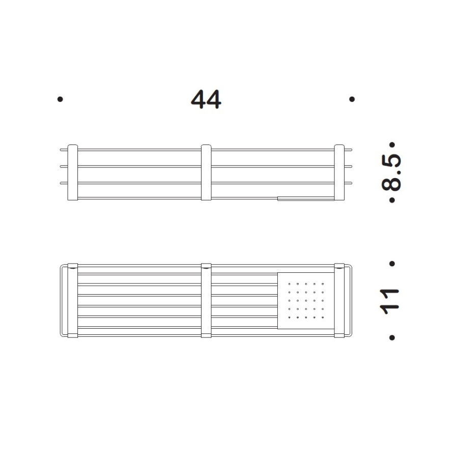 Colombo Design Complementi B9633.BM Полка - решётка 44 см (белый - матовый)