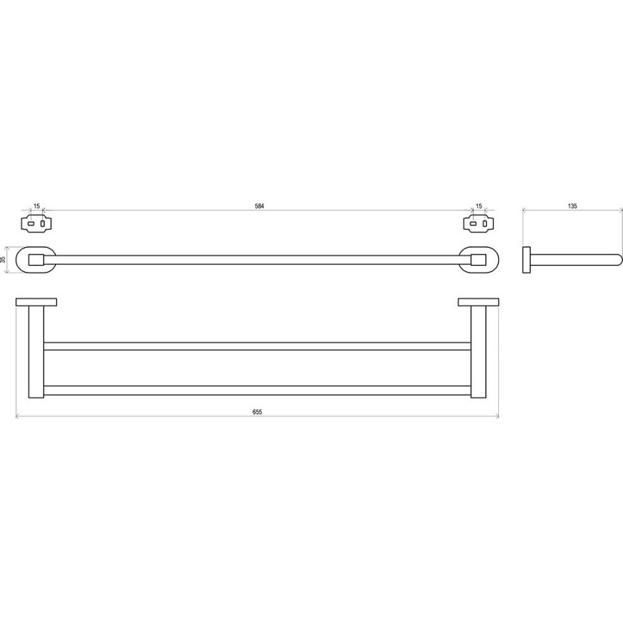 Ravak Chrome CR 320.00 X07P193 Двойной держатель для полотенца 655 мм (хром)