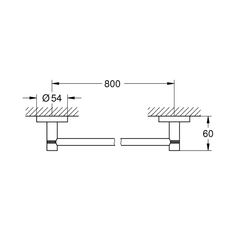 GROHE Essentials 40386AL1 - Держатель для полотенца 80 см (темный графит - шлифованный)