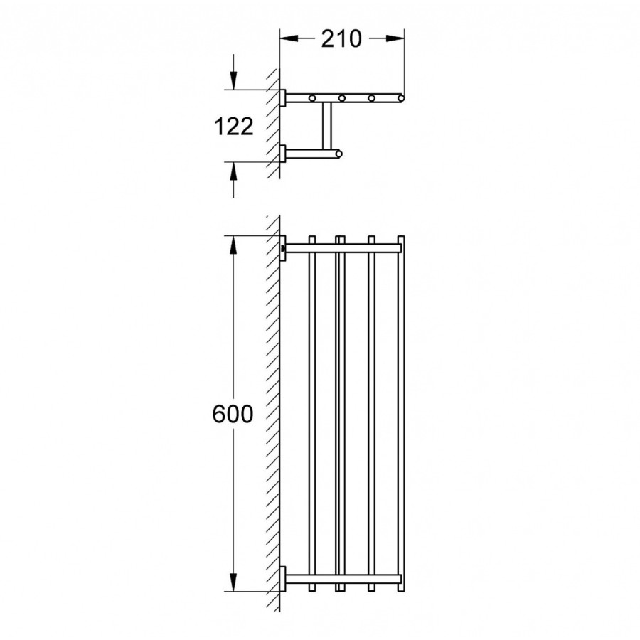 GROHE Essentials Cube 40512001 Металлическая полка для полотенец (хром)