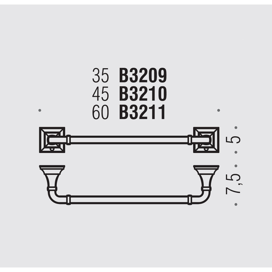 Colombo Design PORTOFINO B3211.bronze - Держатель для полотенца 60 см (бронза)