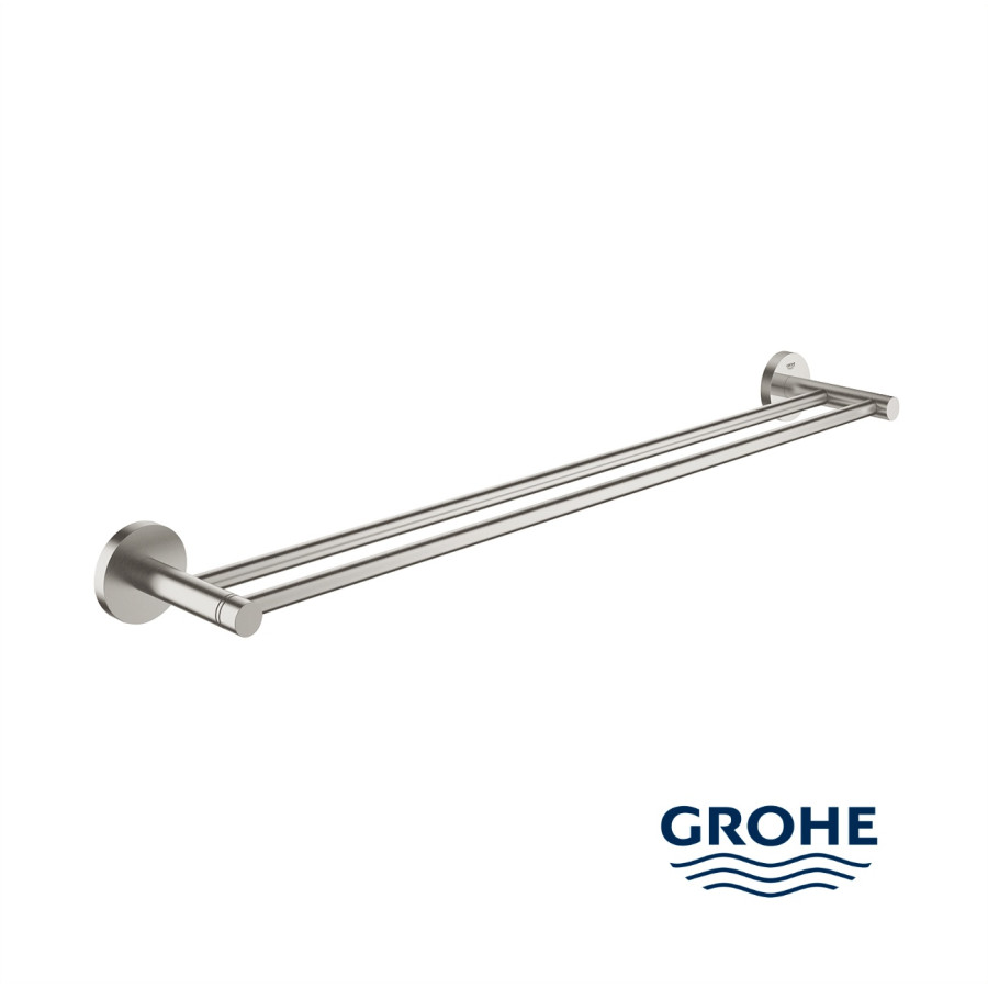 GROHE Essentials 40802DC1 Держатель для полотенца 60 см, двойной (шлифованная нержавеющая сталь)