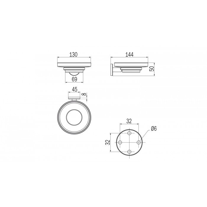 INDA One A24110CR03 Мыльница подвесная (хром)