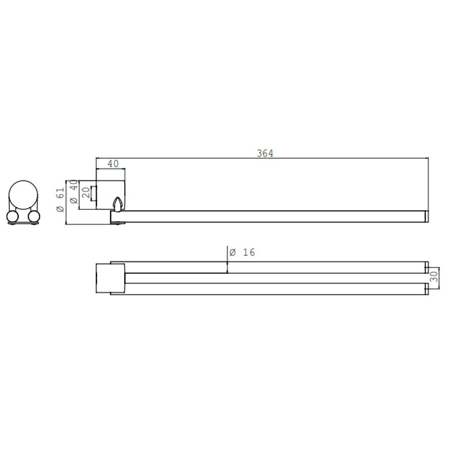 Emco Rondo2 4550 001 36 Держатель полотенца 364 мм