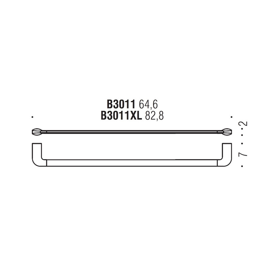 Colombo Design TRENTA B3011.NM - Держатель для полотенца 65 см (черный матовый)