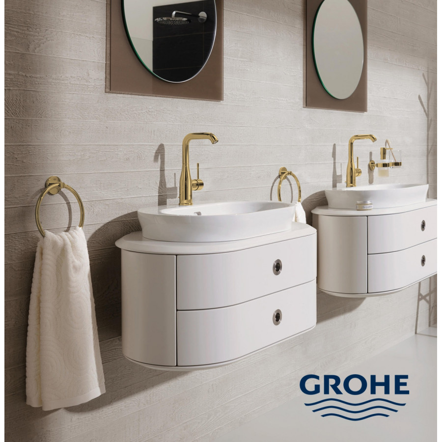 GROHE Essentials 40444GL1 Стеклянная мыльница в комплекте с настенным держателем (золото)