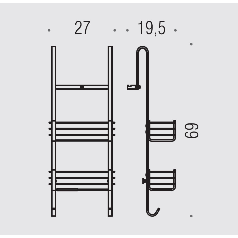 Colombo Design Complementi B9634.NM Двойная полка - решётка 27 см (черный матовый)