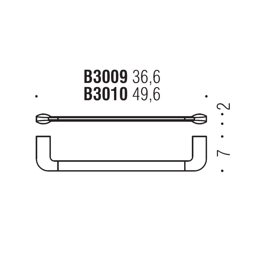 Colombo Design TRENTA B3009.NM - Держатель для полотенца 37 см (черный матовый)