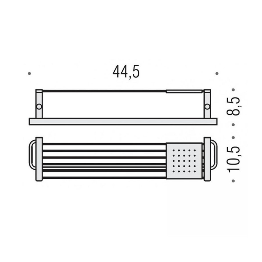 Colombo Design TIME W4277 - Полка решетка 44 см | с держателем для полотенца (хром)