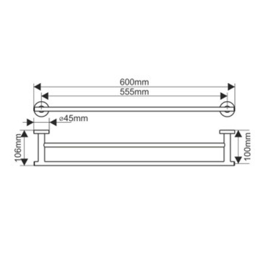 MELANA MLN-861002 Держатель полотенца двойной 600 мм