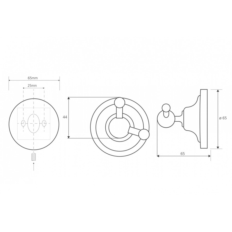 Bemeta Retro 144306032 Крючок двойной (хром)