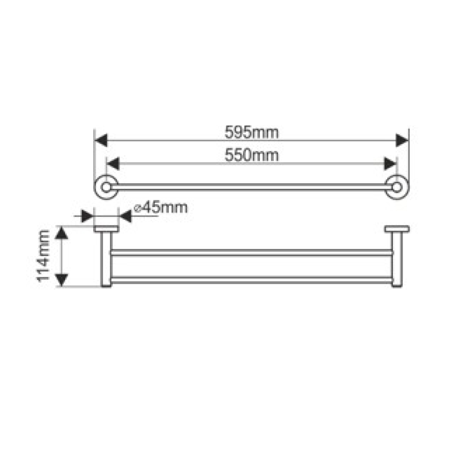 MELANA MLN-867002 Держатель полотенца двойной 595 мм