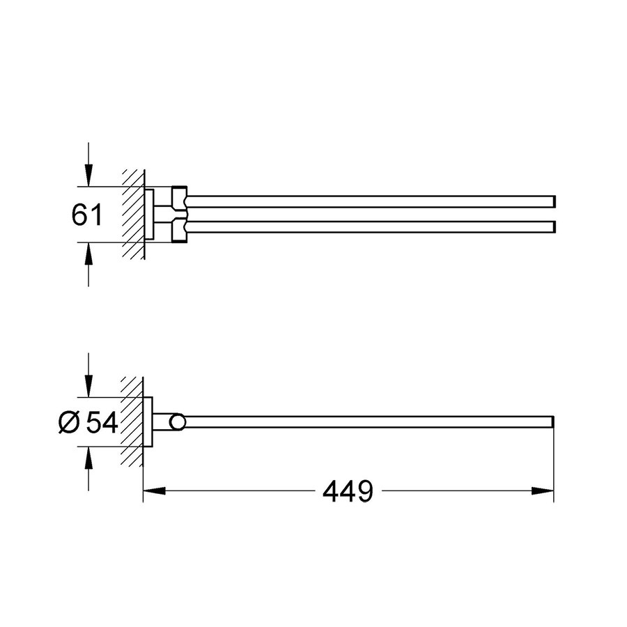 GROHE Essentials 40371001 - Держатель для полотенца | двойной (хром)