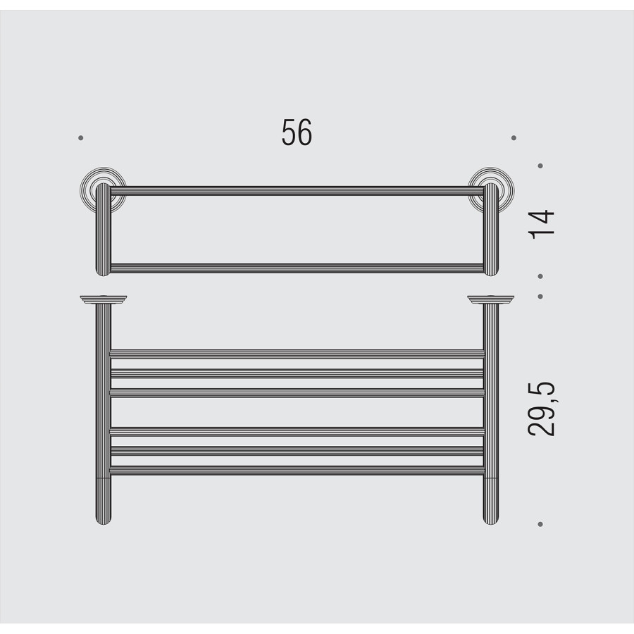 Colombo Design Hermitage B3387.OA - Держатель для полотенца | полка 56*29 см (бронза)