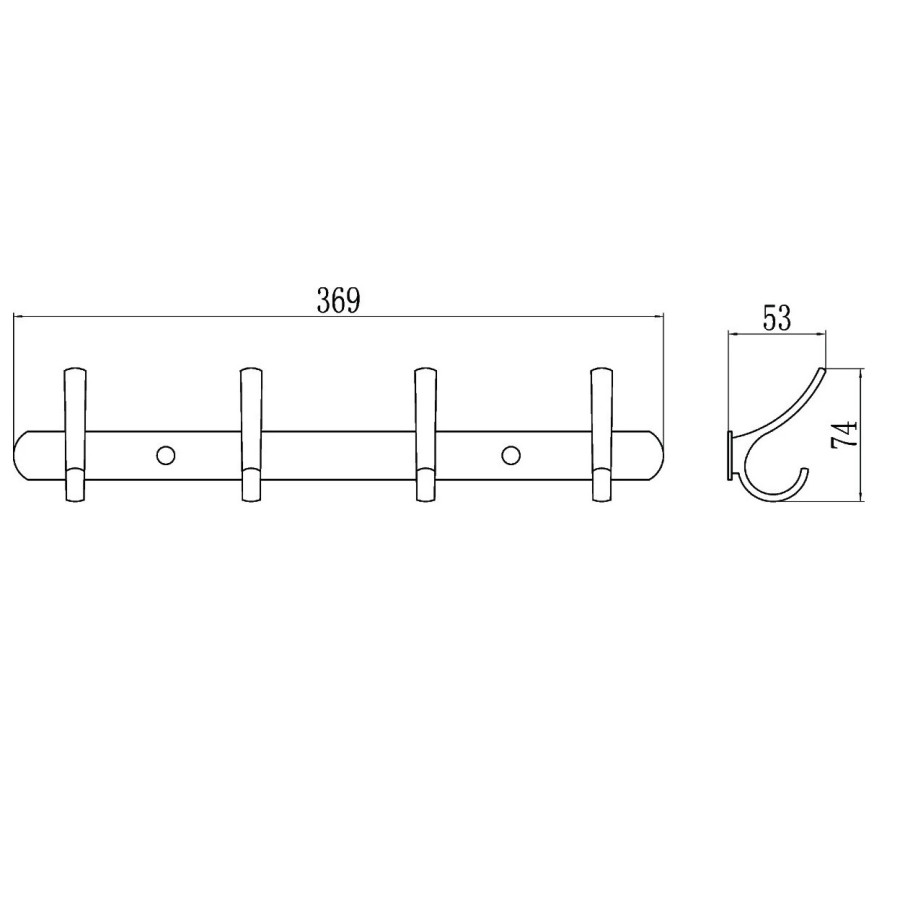 Savol S-004254 Вешалка с крючками - 4 крючка (хром)