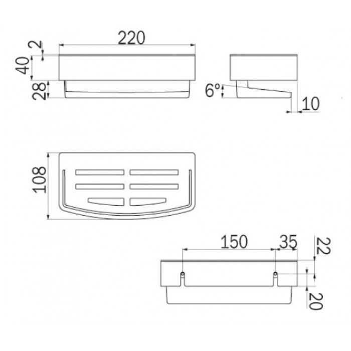 INDA Basket AV251AAL08 Корзинка для душа (хром | чёрный)