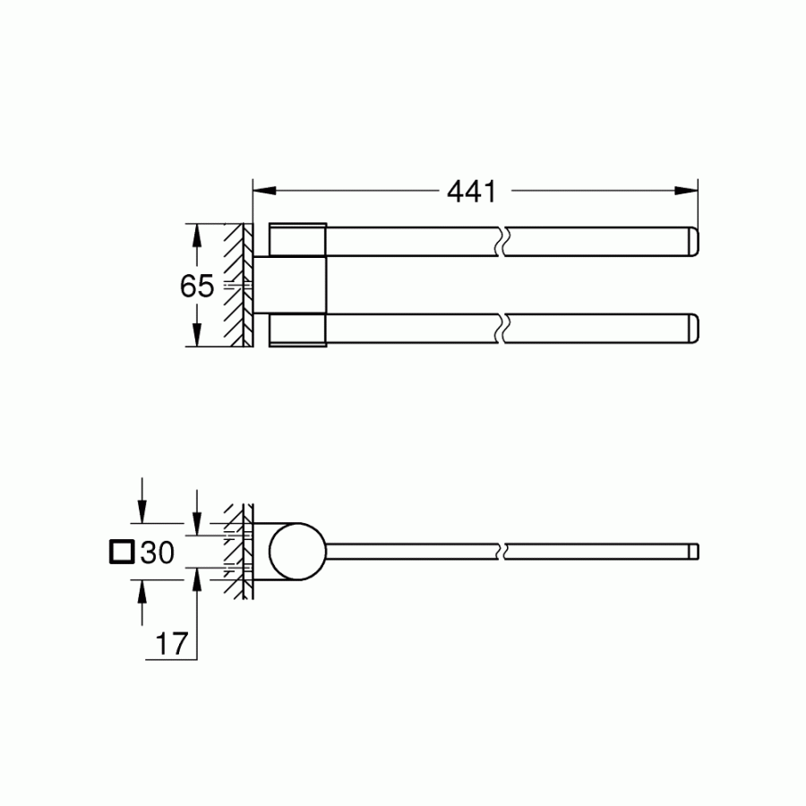 Grohe Selection 41063DC0 Держатель для полотенца 441 мм