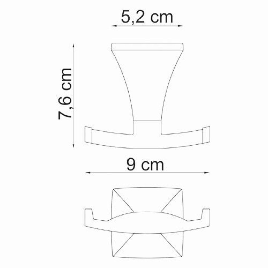 WasserKRAFT Wern K-2523D Двойной крючок для халата и полотенца (хром)