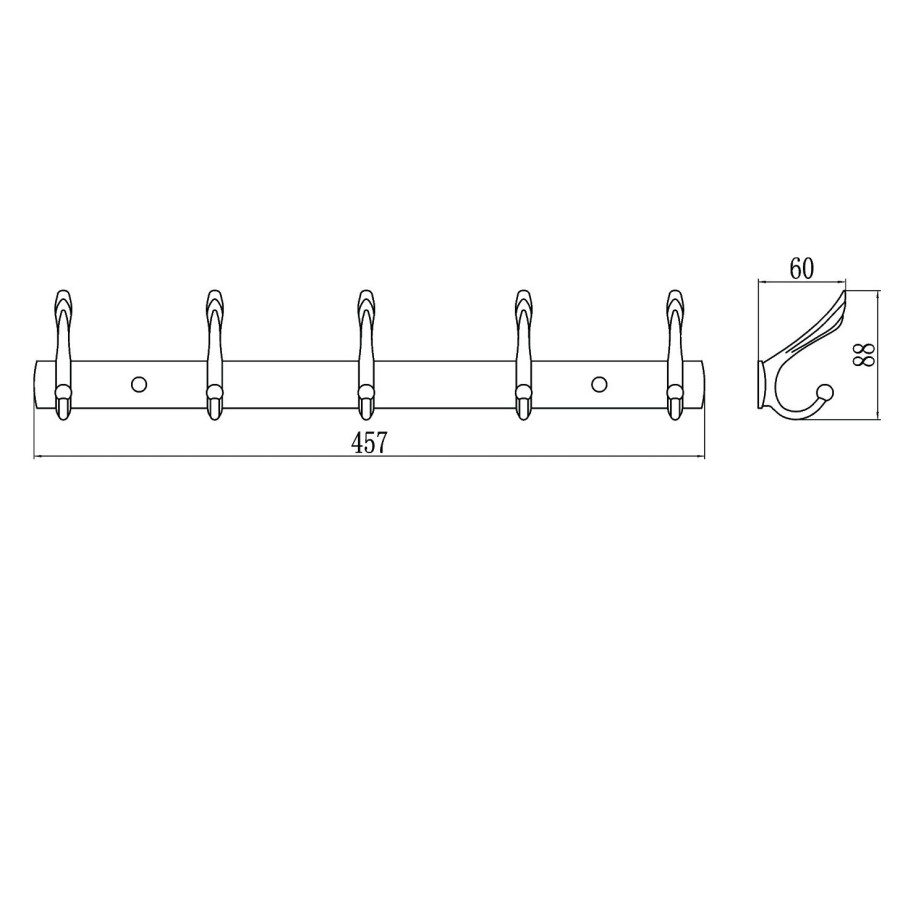 Savol S-06205B Вешалка с крючками - 5 крючков (хром)