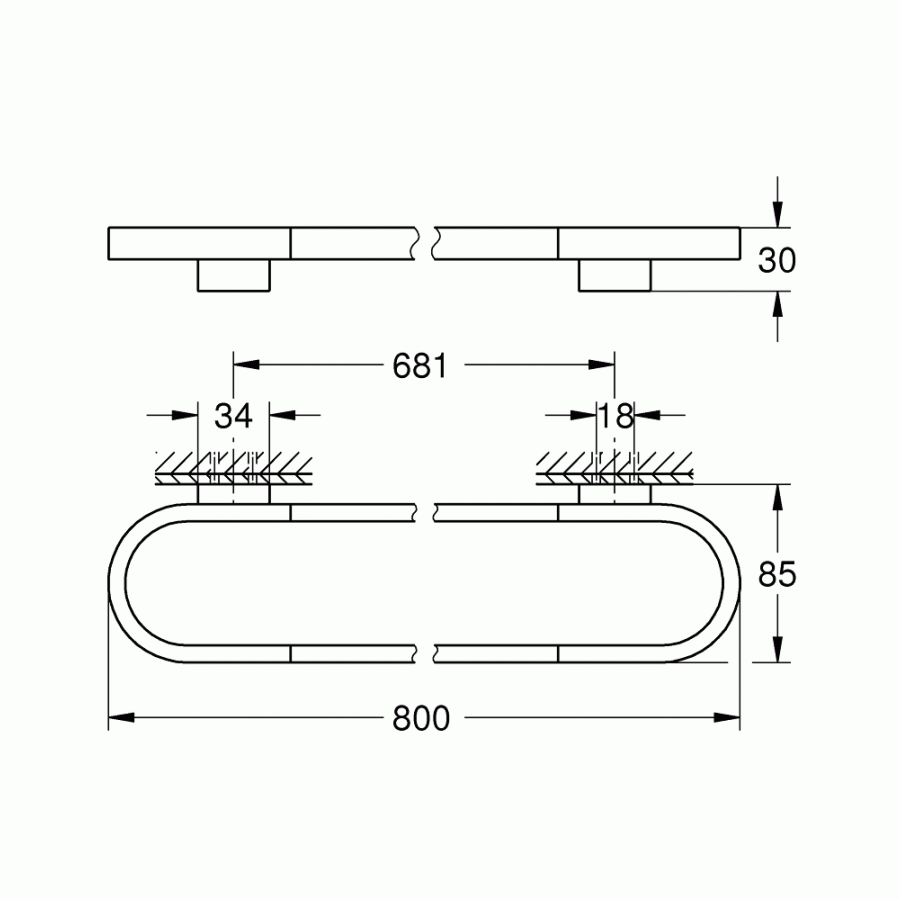 Grohe Selection 41058GN0 Держатель для полотенца 800 мм