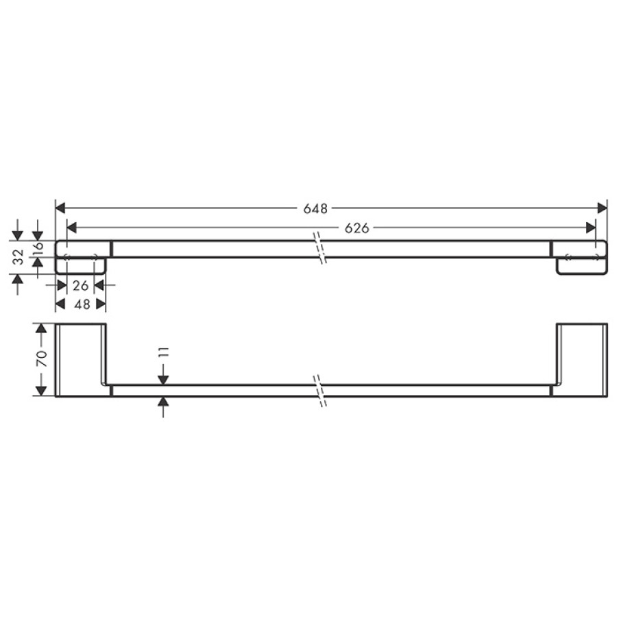 Hansgrohe AddStoris 41747700 Держатель полотенца 648 мм