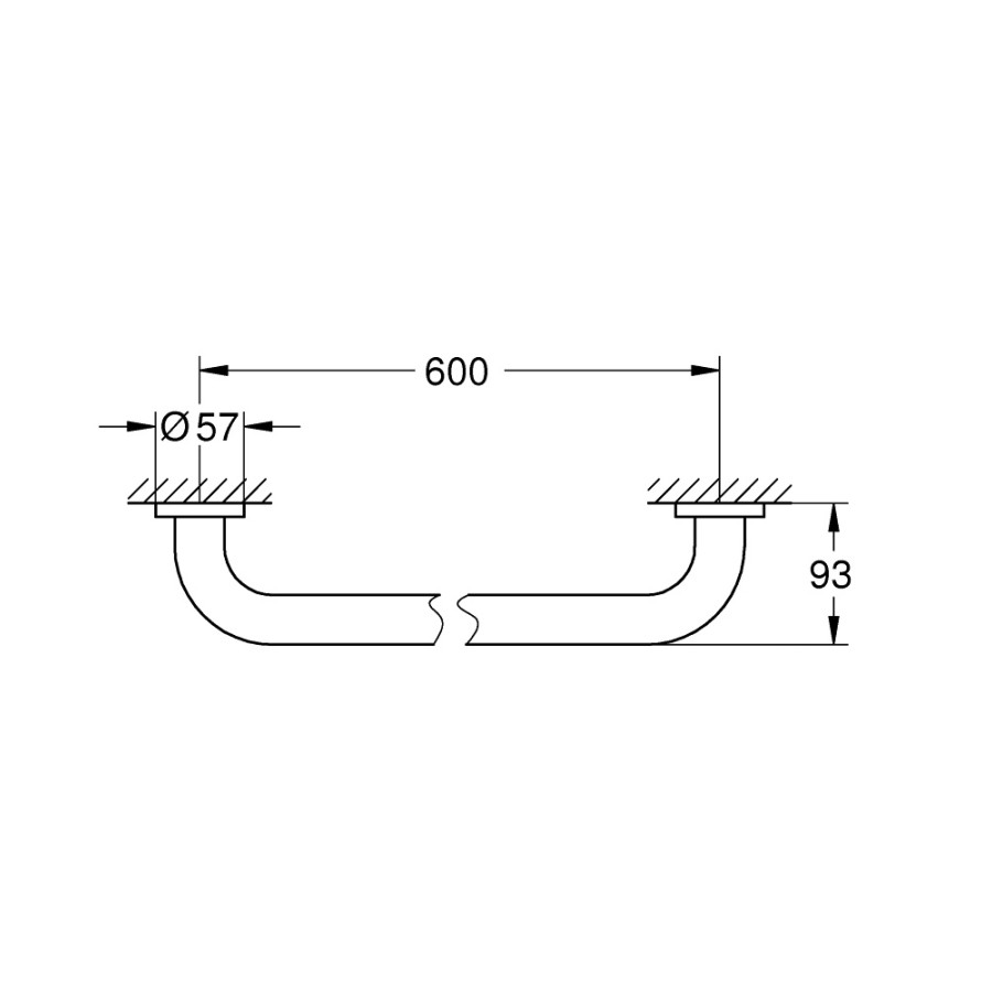 GROHE Essentials 40794DC1 Поручень для ванной комнаты 60 см (шлифованная нержавеющая сталь)