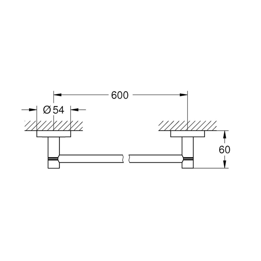 GROHE Essentials 40366AL1 - Держатель для полотенца 60 см (темный графит - шлифованный)