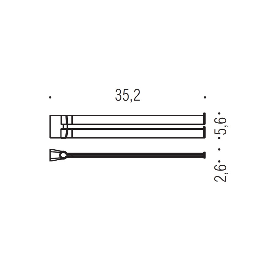 Colombo Design TRENTA B3012.CR - Держатель для полотенца 35 см | двойной (хром)