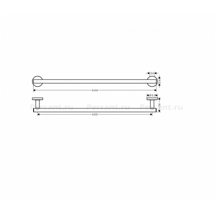 Hansgrohe Logis Universal 41716000 Держатель для банного полотенца 600 мм (хром)