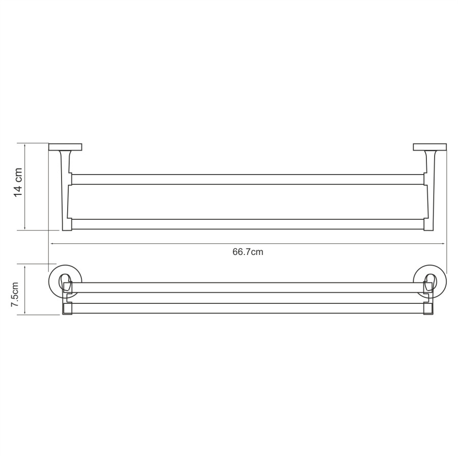 WasserKRAFT Rhein K-6240 Двойной держатель для полотенца 667 мм (хром)