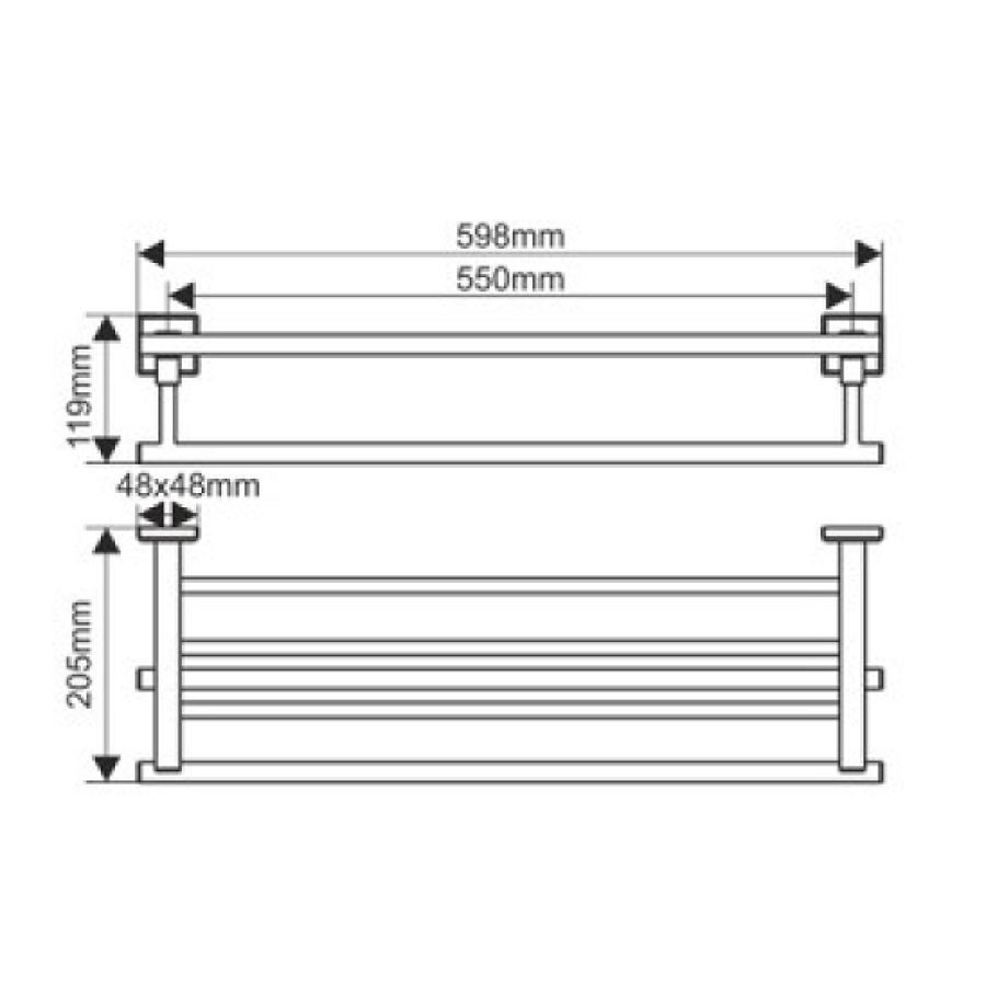 MELANA MLN-862003 Полка для полотенец 598 мм