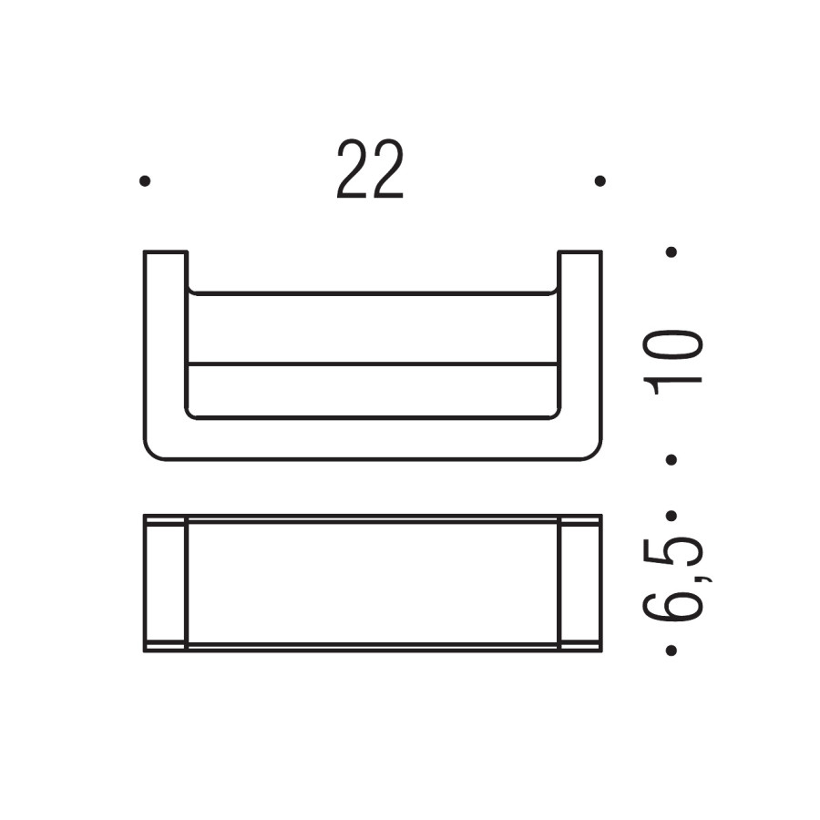 Colombo Design OVER B7031 - Держатель для полотенца 22 см (нержавеющая сталь)