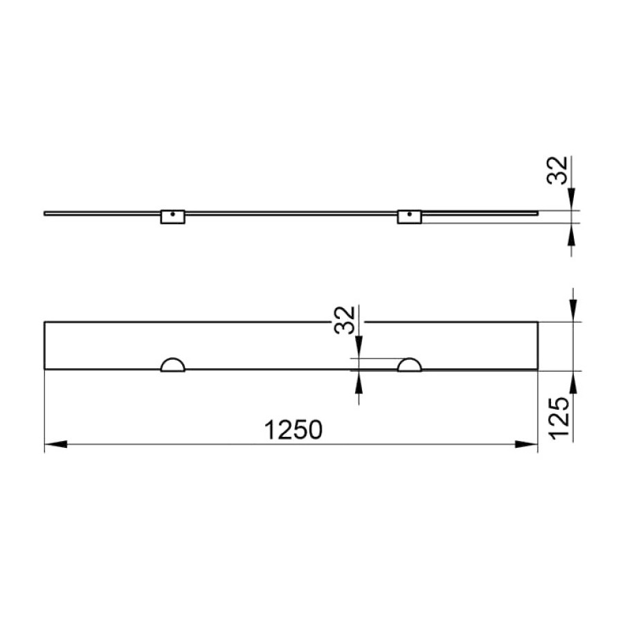 KEUCO Edition 300 30010 001200 - Стеклянная полка для ванной комнаты 125*12 см