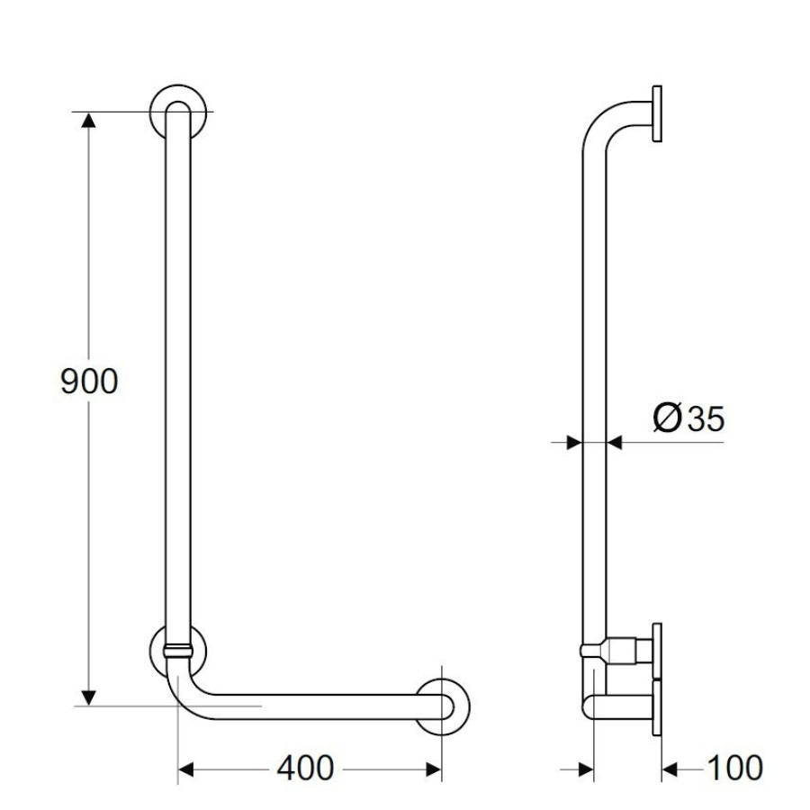 Угловой опорный поручень S6474AC Ideal Standard CONTOUR 21 (белый)